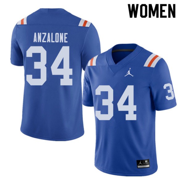 Jordan Brand Women #34 Alex Anzalone Florida Gators Throwback Alternate College Football Jerseys